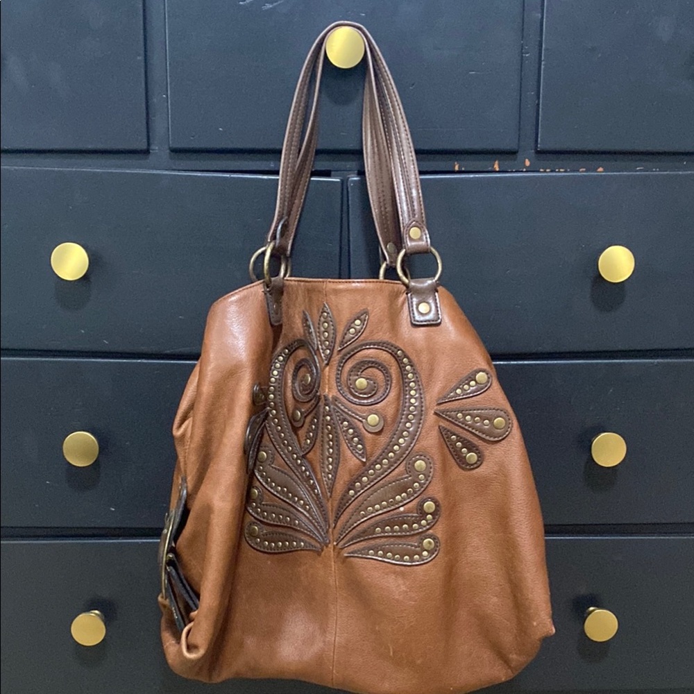 Brown Embellished Women's Bag